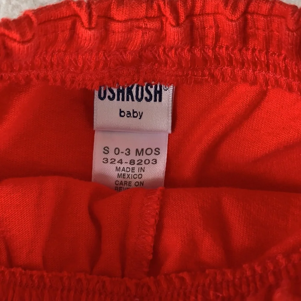 Oshkosh Red Cherry Shorts Baby Girl 0-3M